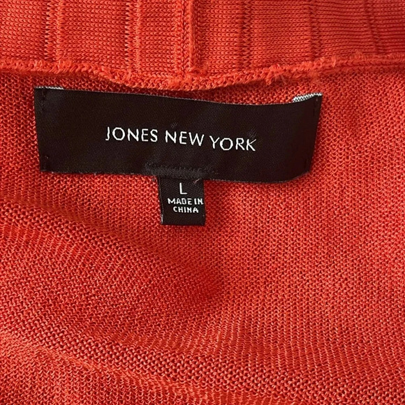 Jones New York Collection Button Front V-Neck Orange Cardigan Sweater Size L - Picture 3 of 5